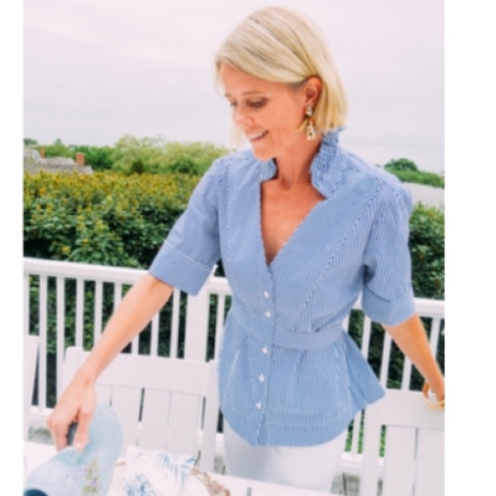 Blue stripe Mary Blouse Tuckernuck